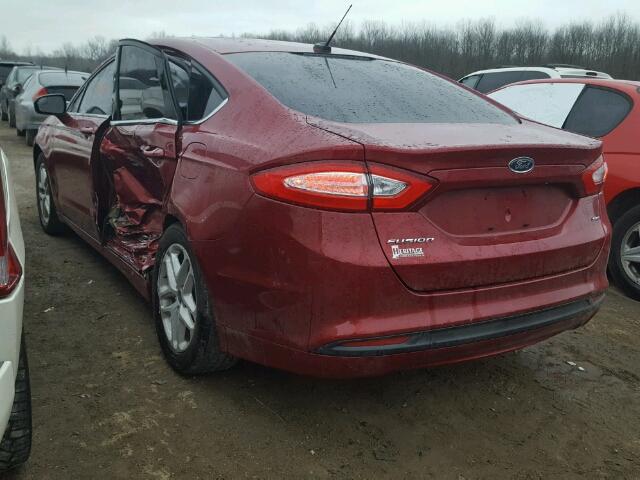 3FA6P0H7XER192242 - 2014 FORD FUSION SE RED photo 3