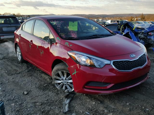 KNAFX4A62E5223681 - 2014 KIA FORTE LX RED photo 1