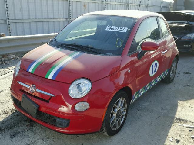 3C3CFFAR7DT546075 - 2013 FIAT 500 POP RED photo 2