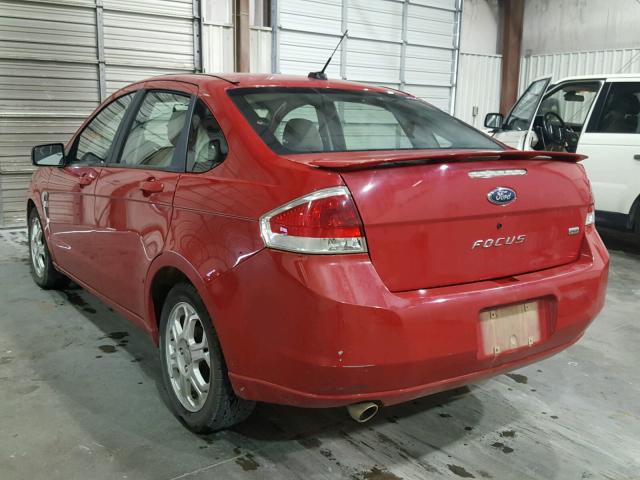 1FAHP35N78W212414 - 2008 FORD FOCUS SE RED photo 3