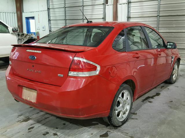 1FAHP35N78W212414 - 2008 FORD FOCUS SE RED photo 4