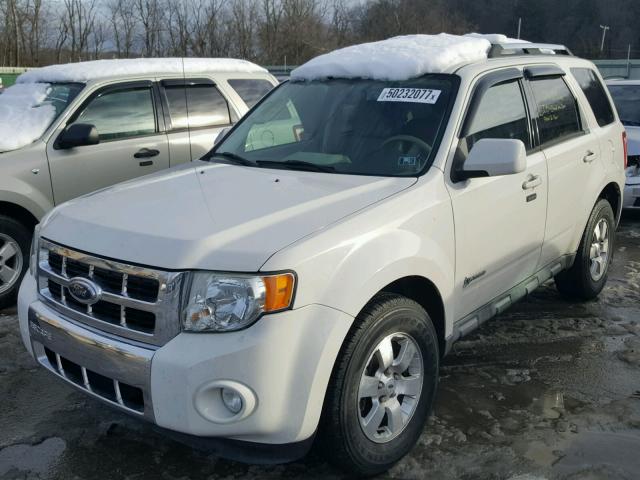 1FMCU49389KC35362 - 2009 FORD ESCAPE HYB WHITE photo 2