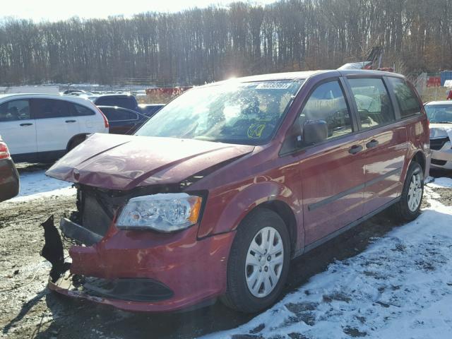 2C4RDGBG9ER410940 - 2014 DODGE GRAND CARA RED photo 2