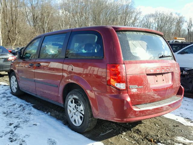 2C4RDGBG9ER410940 - 2014 DODGE GRAND CARA RED photo 3