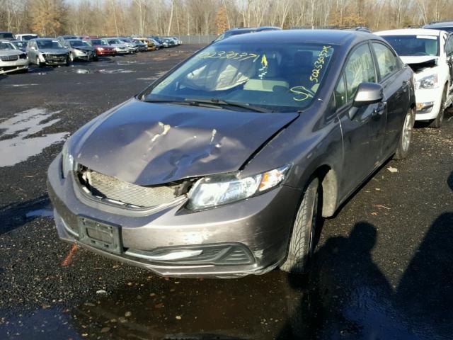 2HGFB2F5XDH598863 - 2013 HONDA CIVIC LX BROWN photo 2