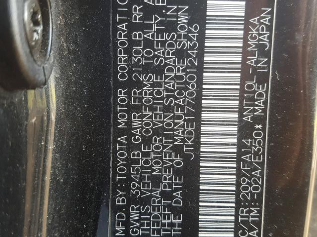 JTKDE177060124346 - 2006 TOYOTA SCION TC 黑色 照片 10