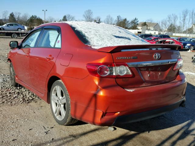 2T1BU4EE2DC089400 - 2013 TOYOTA COROLLA BA ORANGE photo 3