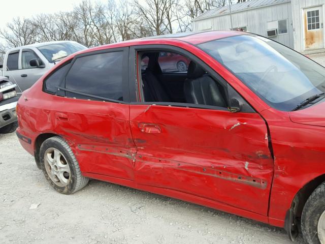 KMHDN55D42U068093 - 2002 HYUNDAI ELANTRA GL RED photo 9