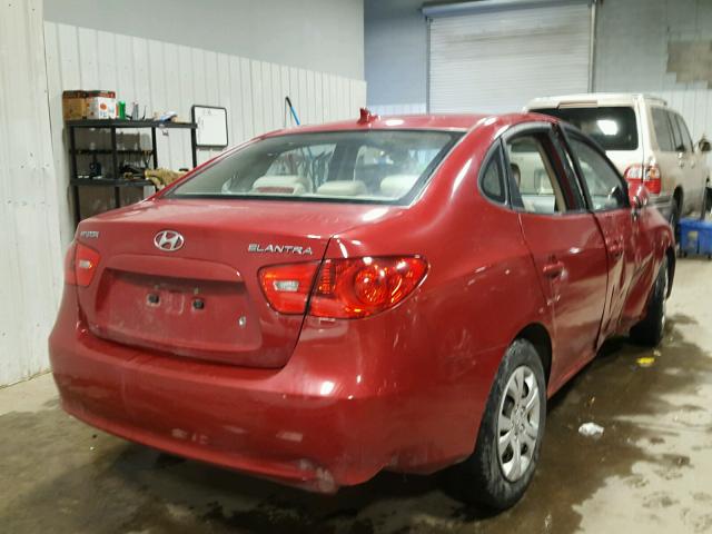 KMHDU46D99U719093 - 2009 HYUNDAI ELANTRA GL RED photo 4