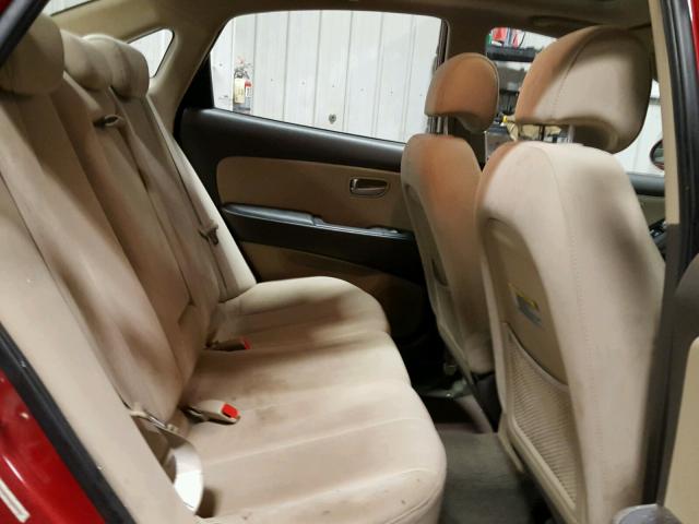 KMHDU46D99U719093 - 2009 HYUNDAI ELANTRA GL RED photo 6