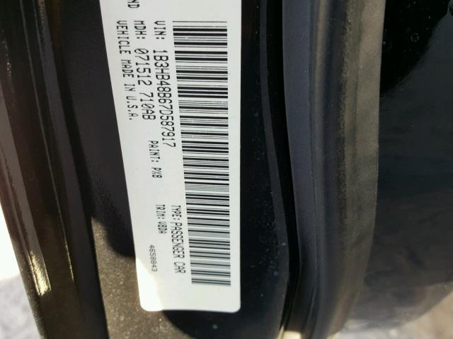 1B3HB48B67D587917 - 2007 DODGE CALIBER SX BLACK photo 10