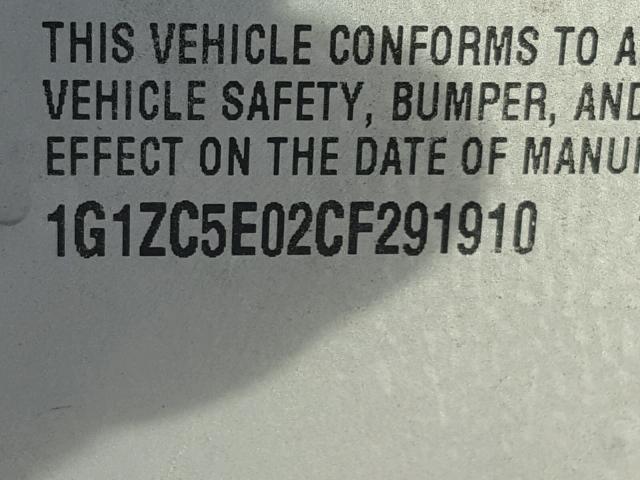 1G1ZC5E02CF291910 - 2012 CHEVROLET MALIBU 1LT 银色 照片 10