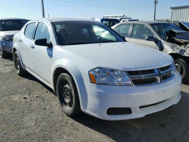 1C3CDZAB2CN221486 - 2012 DODGE AVENGER SE WHITE photo 1