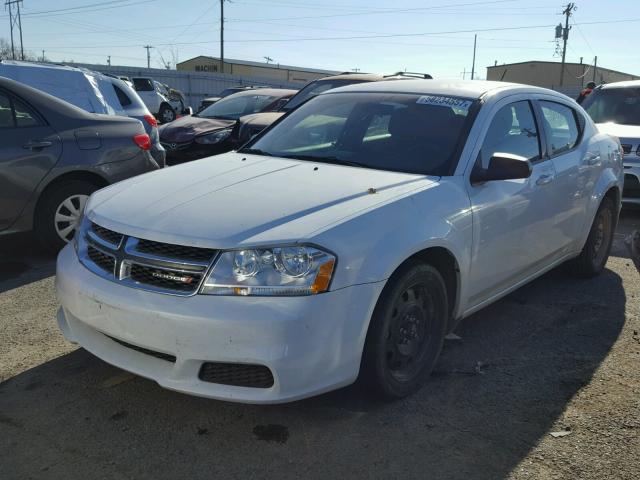 1C3CDZAB2CN221486 - 2012 DODGE AVENGER SE WHITE photo 2