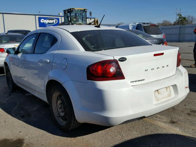 1C3CDZAB2CN221486 - 2012 DODGE AVENGER SE WHITE photo 3