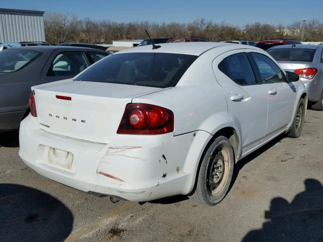 1C3CDZAB2CN221486 - 2012 DODGE AVENGER SE WHITE photo 4