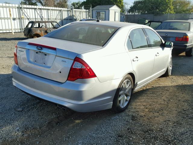 3FAHP0JAXCR438735 - 2012 FORD FUSION SEL SILVER photo 4