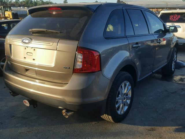 2FMDK3JC8EBB35069 - 2014 FORD EDGE SEL GRAY photo 4