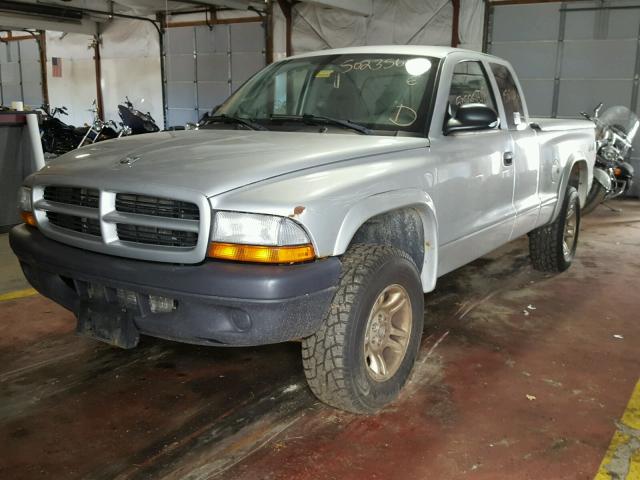 1D7HG12X13S248285 - 2003 DODGE DAKOTA SXT SILVER photo 2