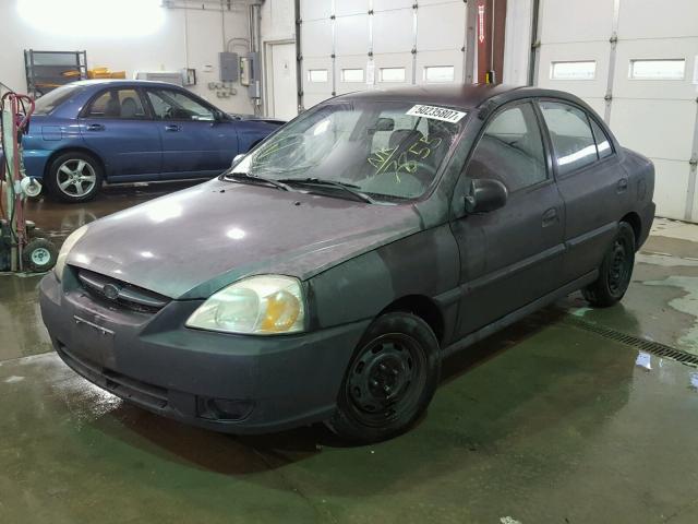 KNADC125856357855 - 2005 KIA RIO BLACK photo 2