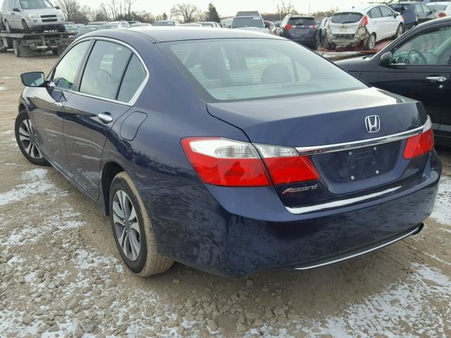 1HGCR2F31EA117394 - 2014 HONDA ACCORD LX BLUE photo 3