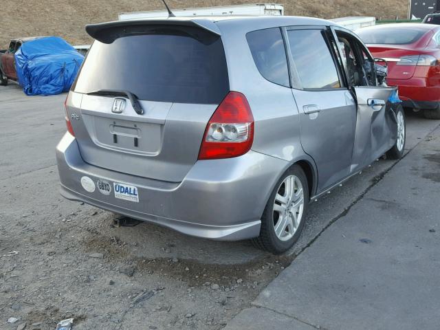 JHMGD38697S000721 - 2007 HONDA FIT S GRAY photo 4