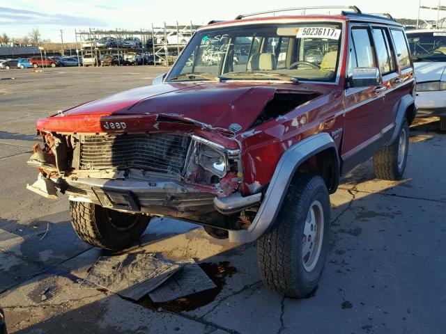 1J4FJ58S7NL220570 - 1992 JEEP CHEROKEE L RED photo 2