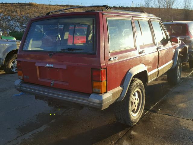 1J4FJ58S7NL220570 - 1992 JEEP CHEROKEE L RED photo 4