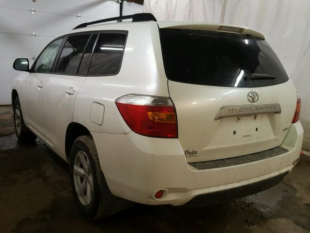 JTEBK3EH9A2161516 - 2010 TOYOTA HIGHLANDER WHITE photo 3