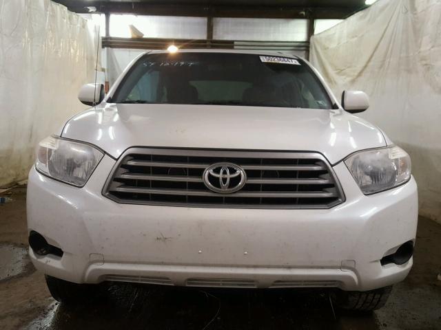 JTEBK3EH9A2161516 - 2010 TOYOTA HIGHLANDER WHITE photo 9