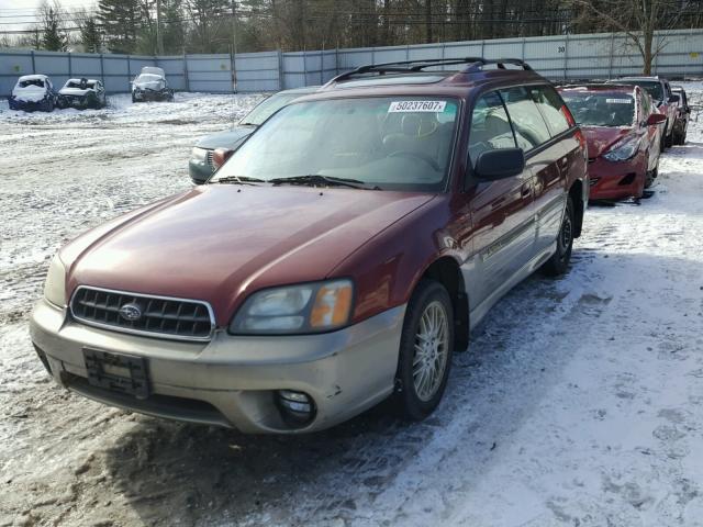 4S3BH686X37612778 - 2003 SUBARU LEGACY OUT RED photo 2