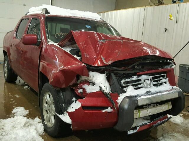 2HJYK16556H543950 - 2006 HONDA RIDGELINE RED photo 1