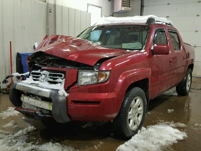 2HJYK16556H543950 - 2006 HONDA RIDGELINE RED photo 2