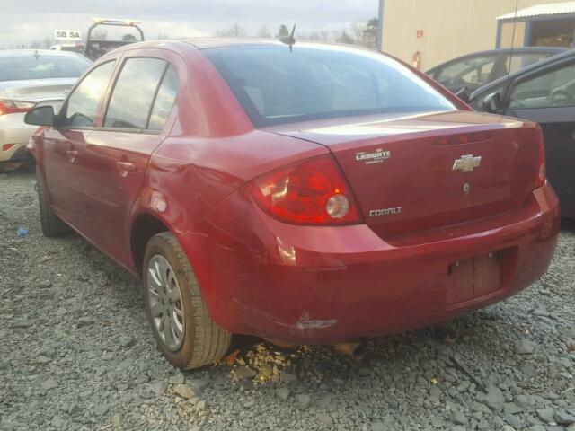 1G1AB5F55A7161850 - 2010 CHEVROLET COBALT LS RED photo 3