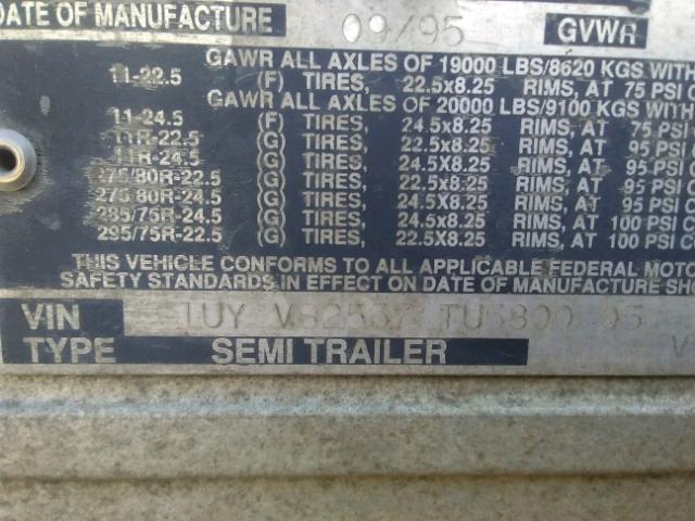 1UYVS2537TU580005 - 1995 UTILITY TRAILER WHITE photo 10