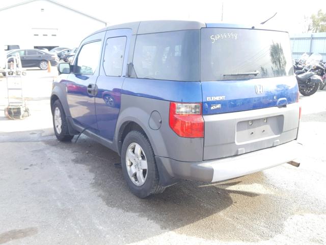 5J6YH28574L022681 - 2004 HONDA ELEMENT EX BLUE photo 3