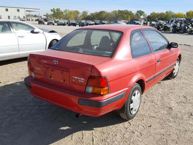 JT2EL56D8S0048717 - 1995 TOYOTA TERCEL DX RED photo 4