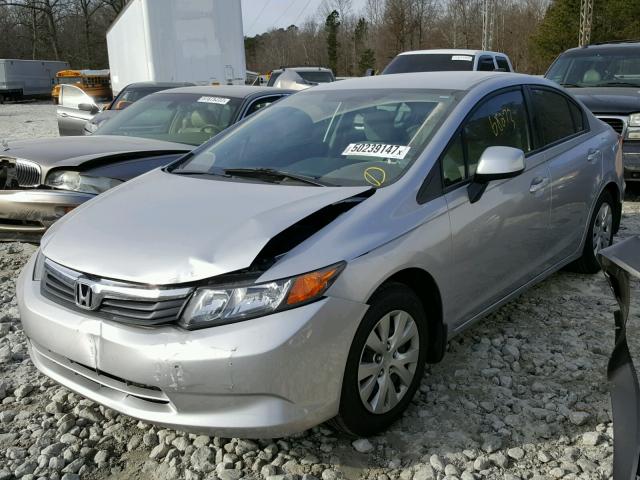 19XFB2F59CE034162 - 2012 HONDA CIVIC LX SILVER photo 2