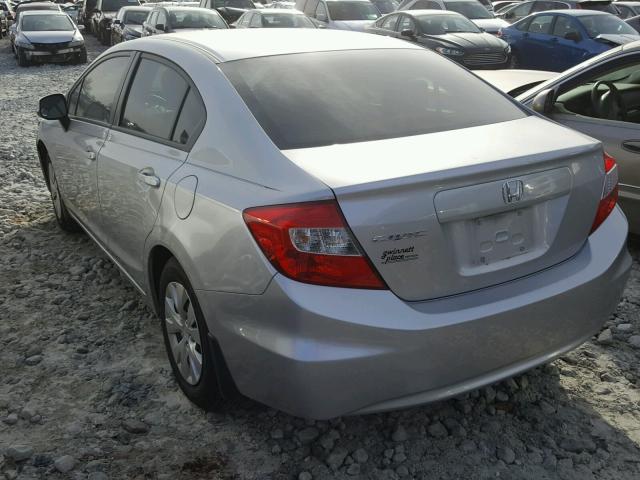 19XFB2F59CE034162 - 2012 HONDA CIVIC LX SILVER photo 3
