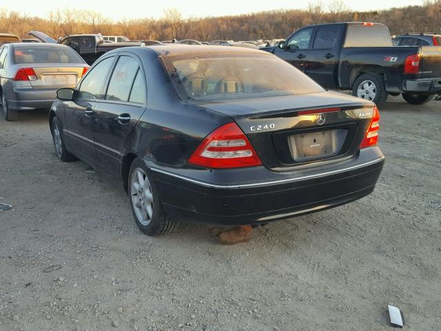 WDBRF81J63F378447 - 2003 MERCEDES-BENZ C 240 4MAT BLACK photo 3