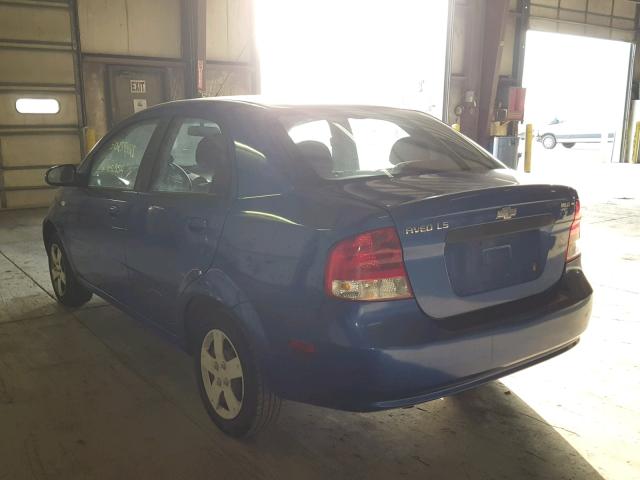 KL1TD56696B556709 - 2006 CHEVROLET AVEO BASE Կապույտ լուսանկար 3