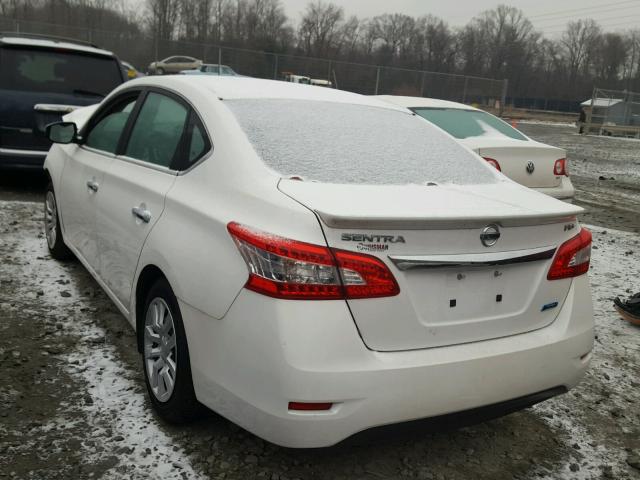 3N1AB7AP0DL564004 - 2013 NISSAN SENTRA S WHITE photo 3