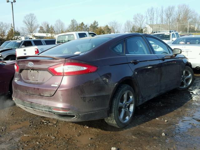 3FA6P0H97DR187967 - 2013 FORD FUSION SE BURGUNDY photo 4