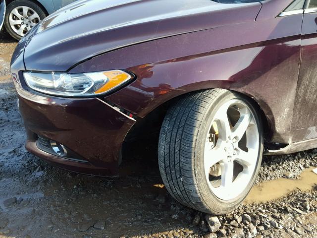 3FA6P0H97DR187967 - 2013 FORD FUSION SE BURGUNDY photo 9