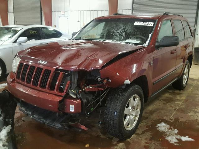 1J8HR48N98C237492 - 2008 JEEP GRAND CHER BURGUNDY photo 2