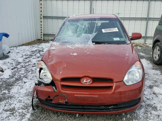 KMHCM3AC1AU150670 - 2010 HYUNDAI ACCENT BLU RED photo 9