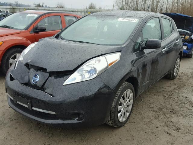 1N4AZ0CPXEC335796 - 2014 NISSAN LEAF S BLACK photo 2