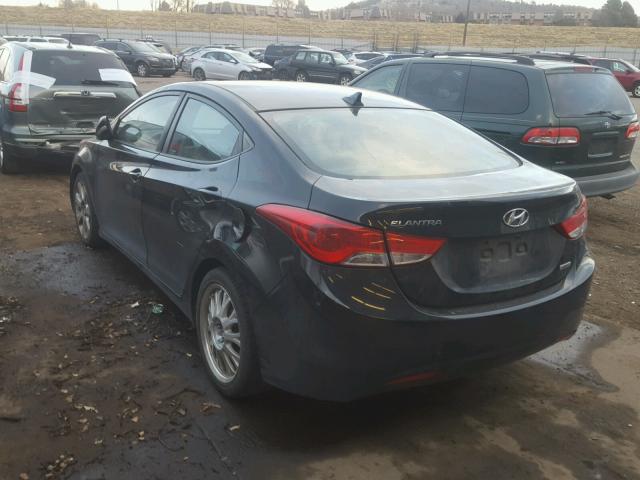 KMHDH4AE2CU272313 - 2012 HYUNDAI ELANTRA GL BLACK photo 3