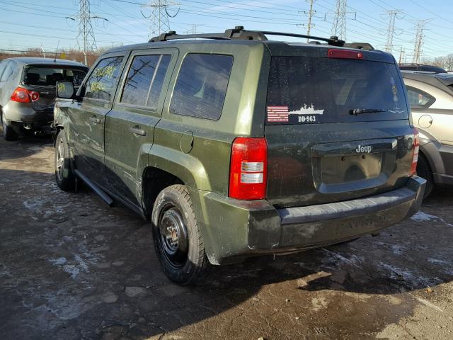 1J8FT28W47D353603 - 2007 JEEP PATRIOT SP GREEN photo 3