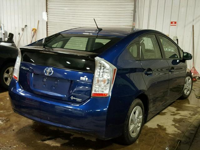 JTDKN3DU0B1396498 - 2011 TOYOTA PRIUS BLUE photo 4